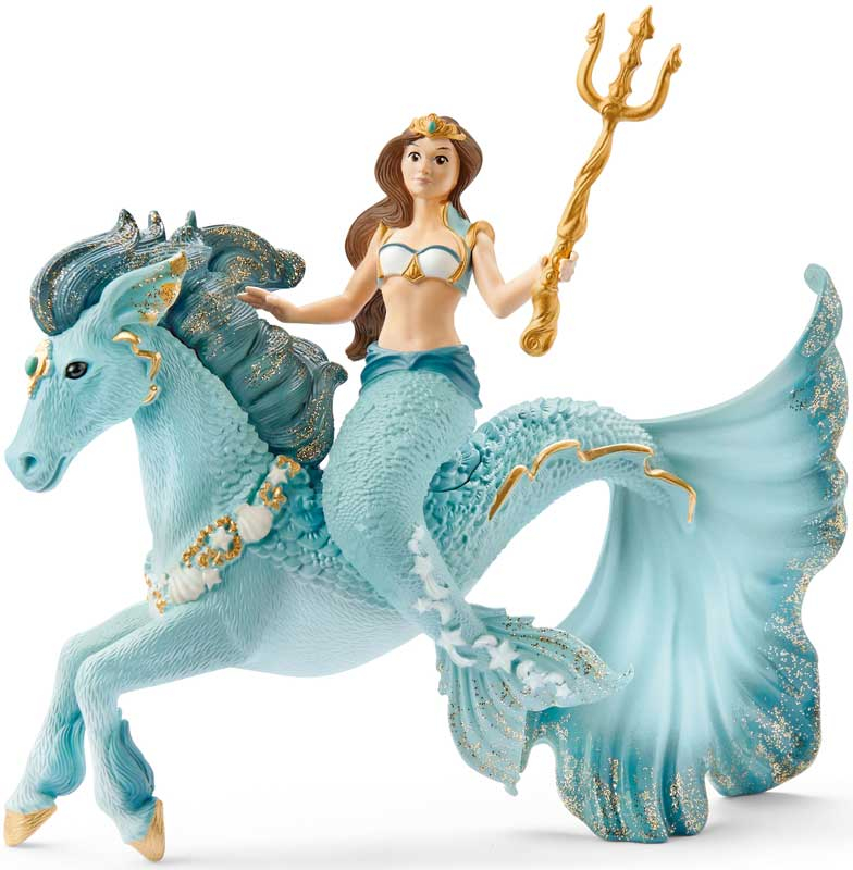 SCHLEICH MERMAID EYELA ON UNDERWATER HORSE