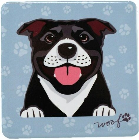 Pet Coasters- Staffie - Black and White