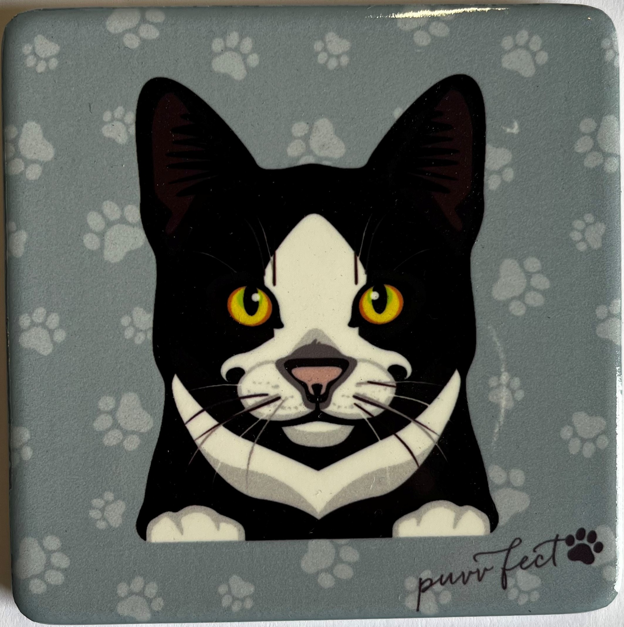 Pet Coasters - Cat- Black and White